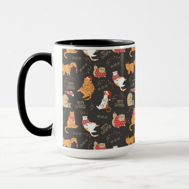 Mug Chats Festifs avec lumière Motif de Noël (Gauche)