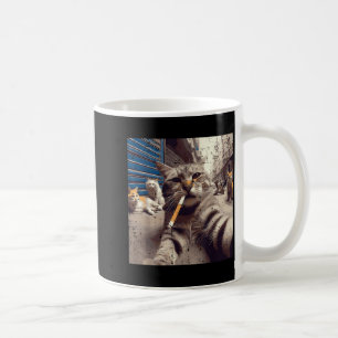Mug Chats Gangster Rues Chats Selfie Drôle Mème Humour