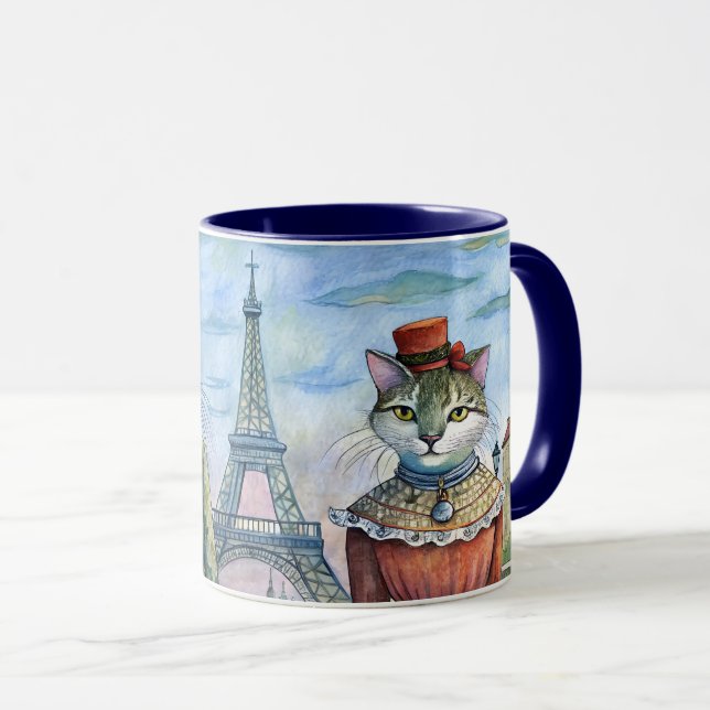 Mug Chats habillés à Paris (Devant droit)
