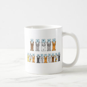 Mug Chats heureux de bande dessinée de Mitzvah de
