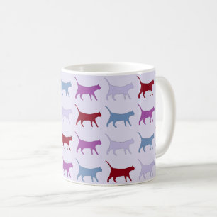 Mug Chats illustrés mignons marchant motif violet