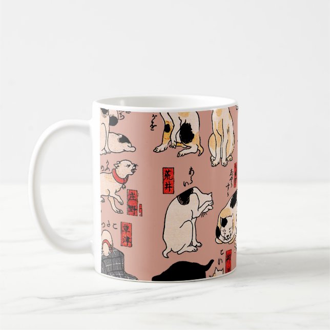 Mug chats japonais Ukiyo-e Funny kitty (Gauche)