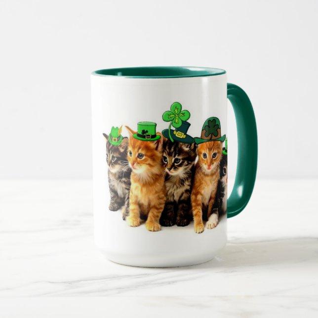 Mug Chats joyeux de la Saint-Patrick (Devant droit)
