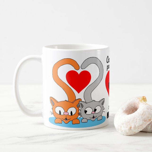Mug Chats Laissez des Empreintes de pattes sur notre C (Avec donut)