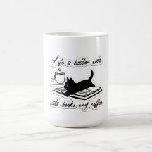 Chats, livres et café