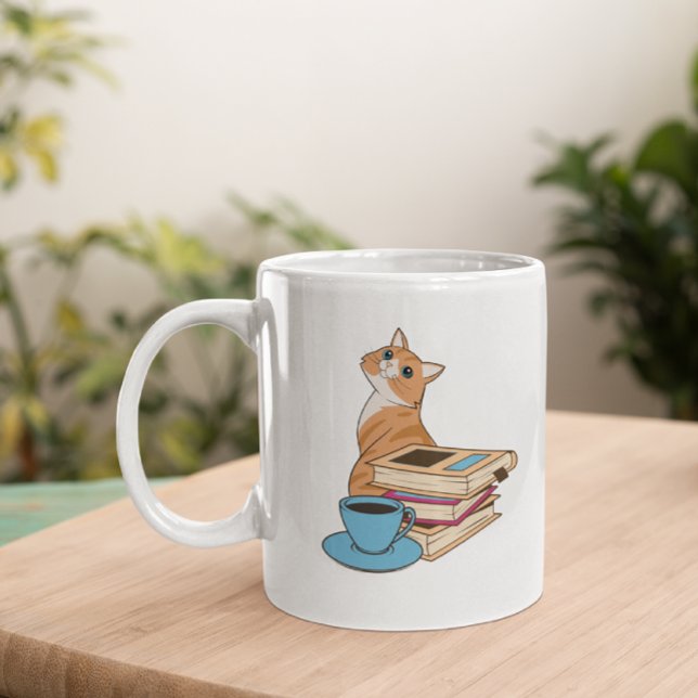 Mug Chats, Livres et Café Mignons (Créateur téléchargé)