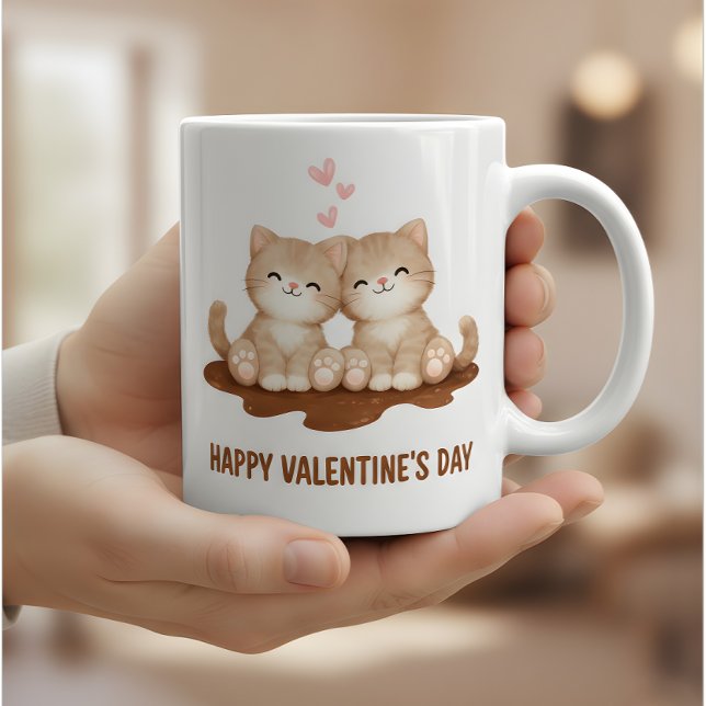 Mug Chats Mignons Bonne Saint-Valentin Amoureux de (Créateur téléchargé)