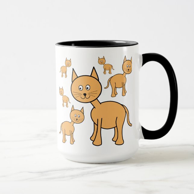 Mug Chats mignons de gingembre.  Bande dessinée de (Droite)