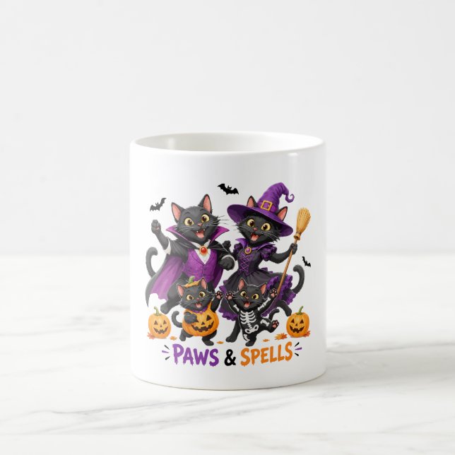 Mug Chats mignons d'Halloween Pattes et Sortilèges (Centre)