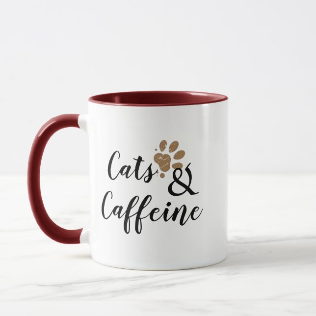 Mug chats mignons et caféine chien chat chat drôle mam (Gauche)