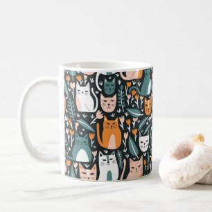 Mug Chats mignons Fun Floral Kitten Motif
