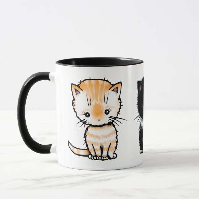 Mug Chats mignons Tabby orange Tabby gris smoking (Gauche)