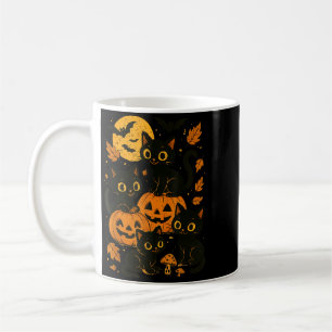 Mug Chats noirs avec citrouilles lune et chauves-souri