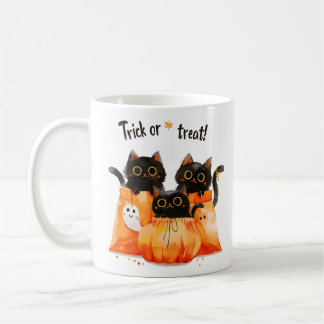 Mug Chats noirs dans un sac à bonbons | Pique ou trait