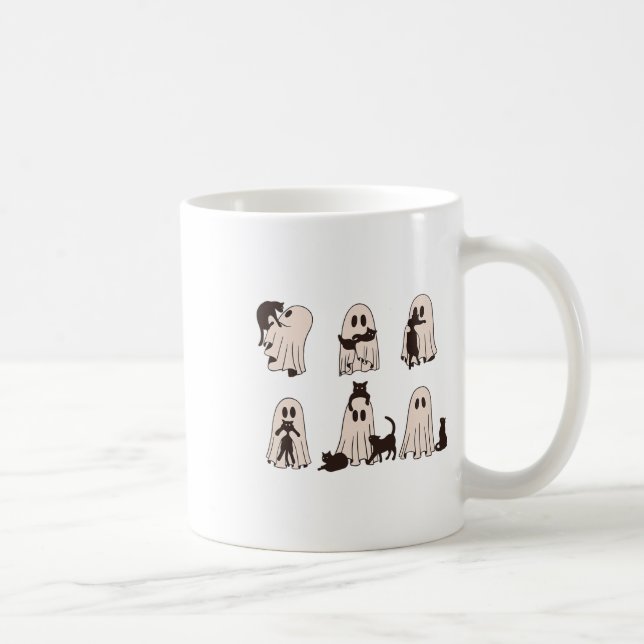 Mug Chats Noirs En Costume Fantôme - Chat Fantôme Mign (Droite)