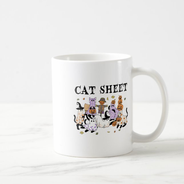 Mug Chats noirs en costume fantôme Drôle feuille de ch (Droite)
