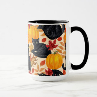 Mug Chats noirs et citrouilles