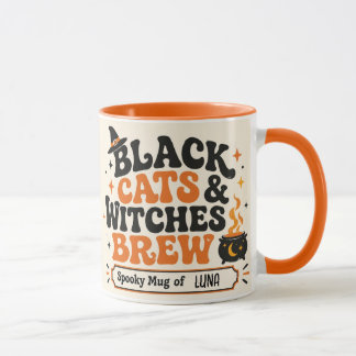 Mug Chats noirs et potion de sorcières Halloween perso