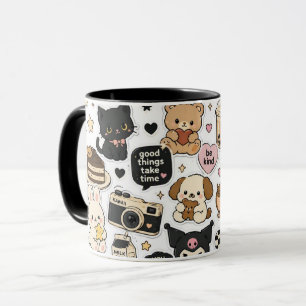 Mug Chats noirs Kawaii – Vibes Positives Douces