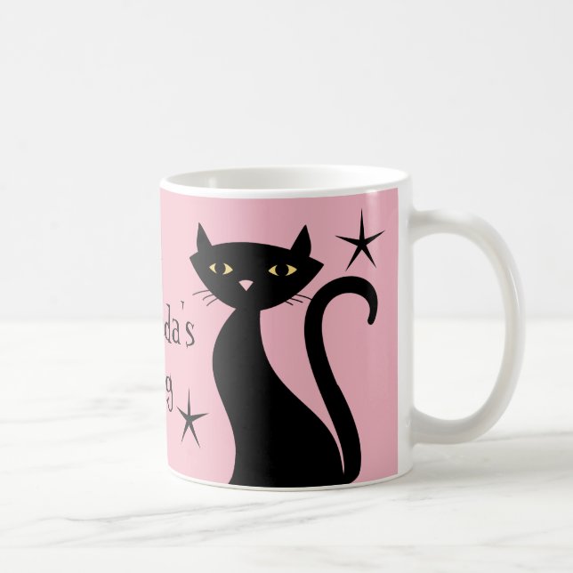 Mug Chats noirs rétro, baby boomer rose (Droite)