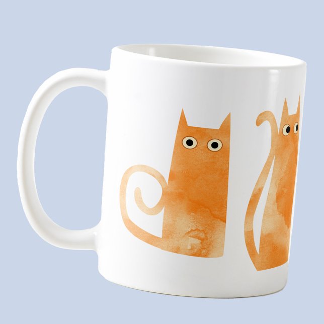 Mug Chats orange (Fun watercolor orange ginger cat coffee mug)