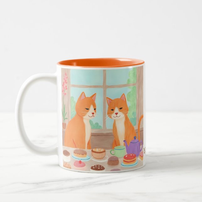 Mug Chats Orange & Thé (Gauche)