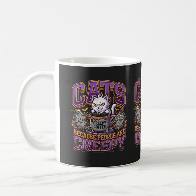 Mug Chats Parce que les Gens sont Flippants Drôle Fant (Gauche)