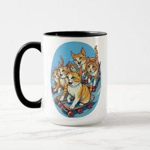 Mug Chats planchistes en mouvement