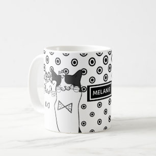 Mug Chats pointillés mignons dans l'amour personnalis