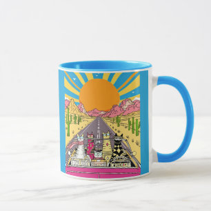 Mug Chats Rétro en Vacances Font un Road Trip