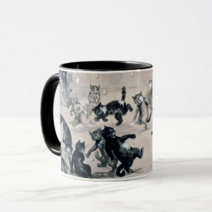 Mug Chats Snowball Combat, Louis Wain