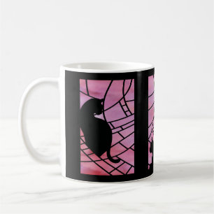 Mug Chats sur un vitrail à l'aube