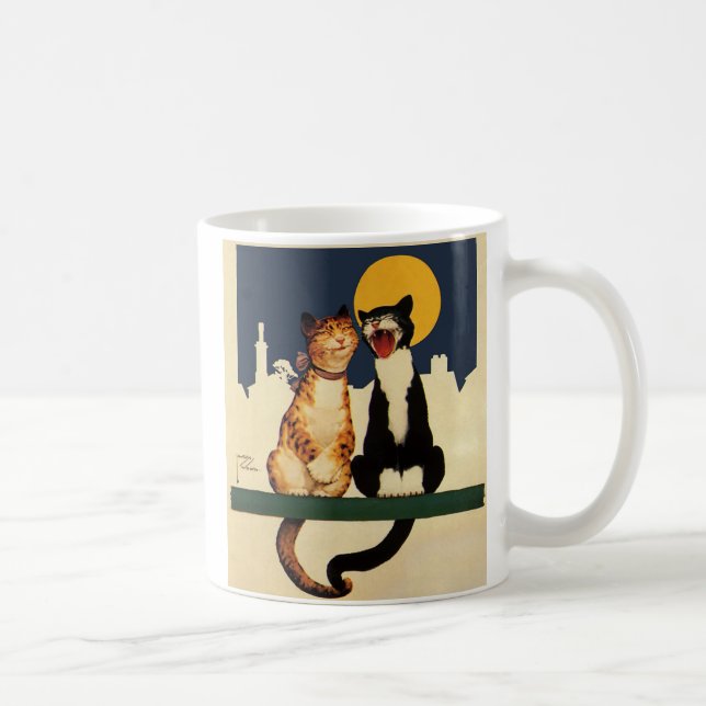 Mug Chats vintages chantant, Animaux amusants et stupi (Droite)