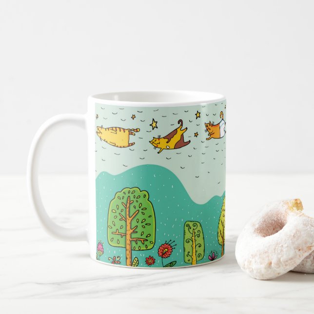 Mug Chats Volants Adorables (Avec donut)