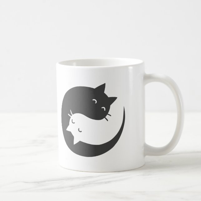 Mug Chats yin et yang mandala - Choisir le colo arrièr (Droite)