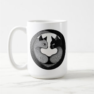 Mug 🐱 Chats Yin Yang Noirs Et Blancs Cadeau