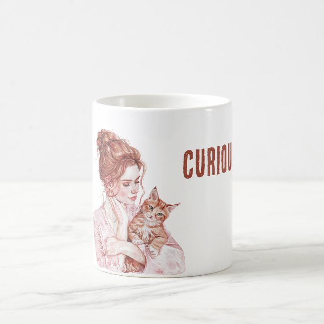 Mug Chatte orange blanche aux cheveux roux (Centre)