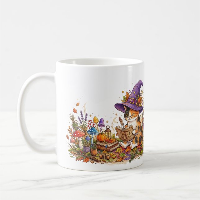 Mug Chatte sorcière calico déchiffrant des sorts - For (Gauche)
