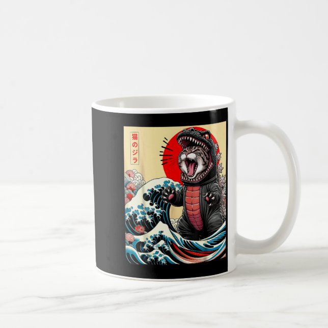 Mug Chatzilla Chat Art Japonais Drôle de Chat Pour Hom (Droite)