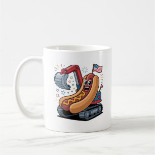Mug Chaud Chien Fête de l'Indépendance Excavateur Enfa