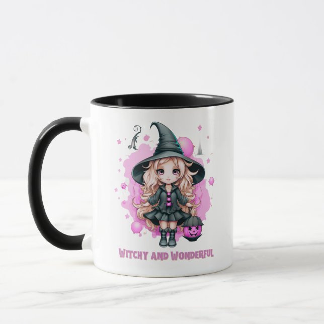 Mug Chaud et merveilleuse sorcière mignonne Halloween  (Gauche)