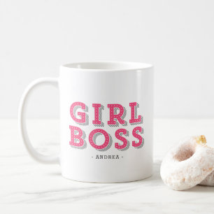 Mug Chaud rose fille Boss Retro Marquee personnalisée