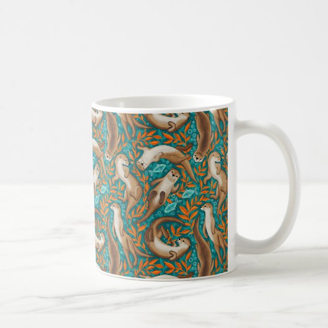 Mug Chaudes de natation en Turquoise et orange (Droite)