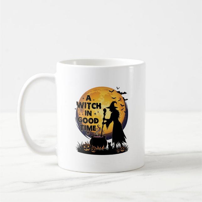 Mug Chaudron de lune d'Halloween de bonne sorcière_1 (Gauche)
