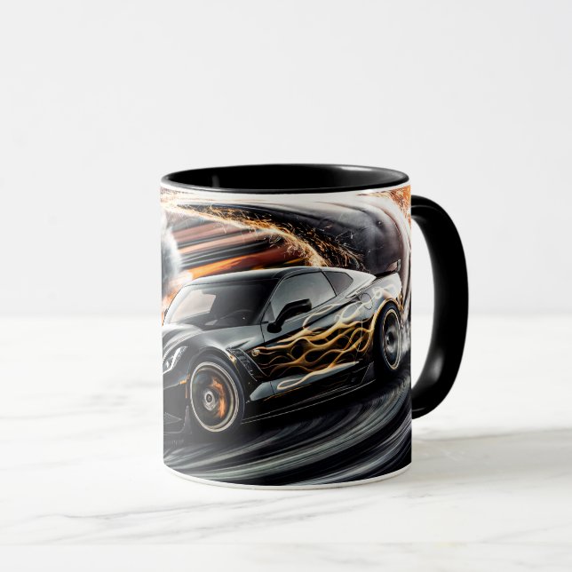 Mug Chauffage de voiture sport noir haute vitesse (Devant droit)