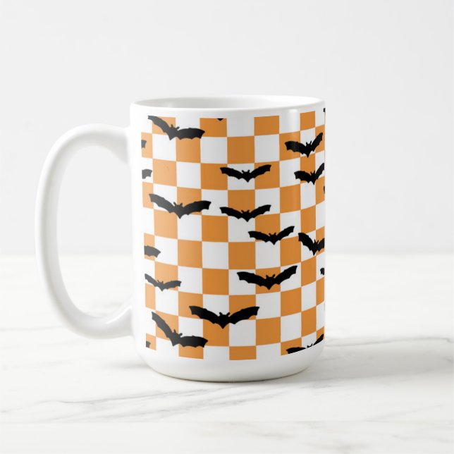 Mug Chauffage Éffrayant Halloween moderne Orange (Gauche)