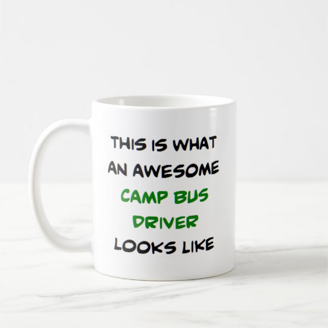 Mug chauffeur de bus, camp, génial (Gauche)