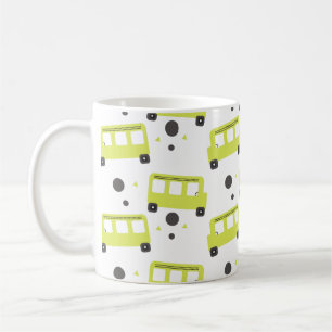 Mug Chauffeur de Bus Scolaire Confettis Jaunes Éducati