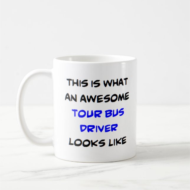 Mug chauffeur de bus, visite, génial (Gauche)