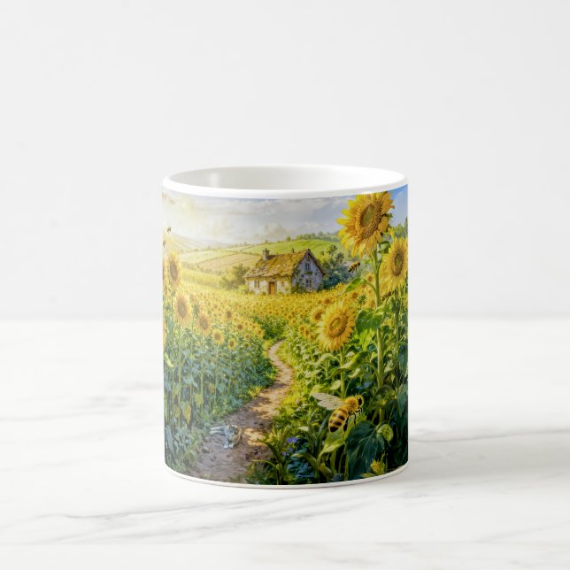 Mug Chaumière du chemin des tournesols avec chat et Me (Centre)